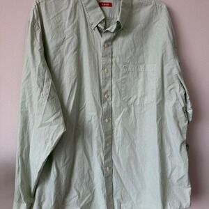 Izod green striped button up shirt‎